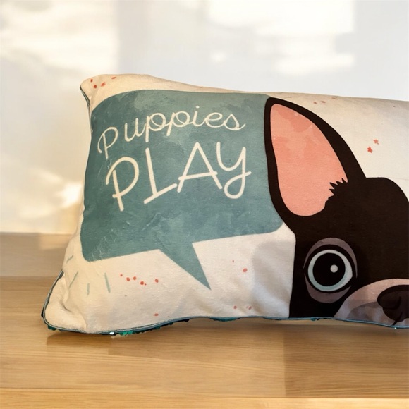 Mermaid Pillow Company "Puppies Play" Sequin Positivity Collection Pillow Plush - Picture 7 of 10